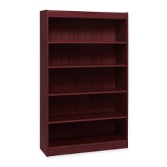 Lorell 5 Shelf Mahogany Panel Bookcase - LLR60073
