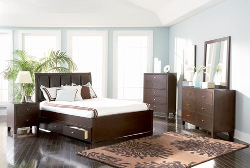Lorretta Queen Size Bedroom Furniture Set in Deep Brown - Coaster - 201511Q-BSET