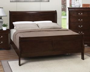 Louis Philippe 202 Full Sleigh Bed in Cappuccino - 202411F