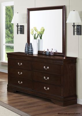 Louis Philippe 202 Six Drawer Dresser in Cappuccino - 202413