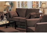 Loveseat in Bella Velvet in Chocolate Fabric - Coaster