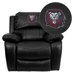 Loyola Marymount University Lions Black Leather Rocker Recliner - MEN-DA3439-91-BK-41050-EMB-GG