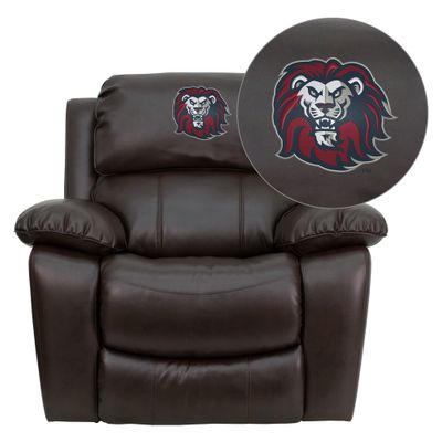 Loyola Marymount University Lions Brown Leather Rocker Recliner  - MEN-DA3439-91-BRN-41050-EMB-GG