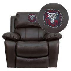 Loyola Marymount University Lions Brown Leather Rocker Recliner  - MEN-DA3439-91-BRN-41050-EMB-GG