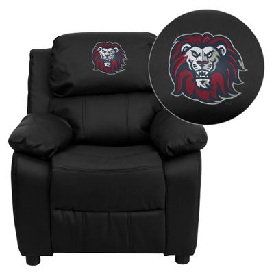 Loyola Marymount University Lions Embroidered Black Leather Kids Recliner - BT-7985-KID-BK-LEA-41050-EMB-GG