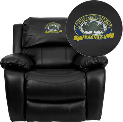 LSU Alexandria Generals Black Leather Rocker Recliner - MEN-DA3439-91-BK-41049-EMB-GG