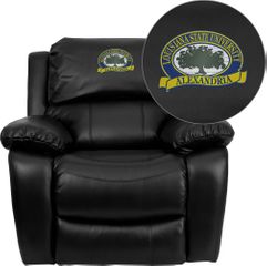 LSU Alexandria Generals Black Leather Rocker Recliner - MEN-DA3439-91-BK-41049-EMB-GG