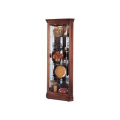 Lynwood Corner Curio Cabinet in Windsor Cherry - Howard Miller