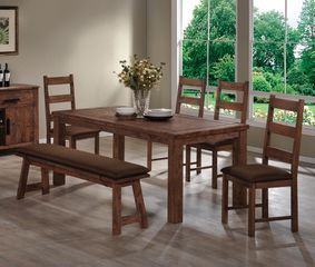 Maddox 6 Piece Dining Set in Rustic Oak Brown - 103471