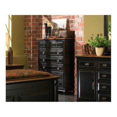 Madison 7 Drawer Chest Black and Cherry - Largo - LARGO-ST-B1251A-30
