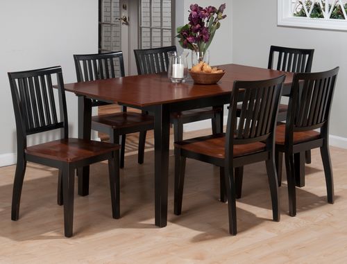 Madison County Brown / Charcoal 7PC Rectangle Table Set - 841-66