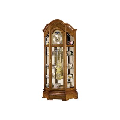 Majestic Curio Floor Clock in Oak Yorkshire - Howard Miller