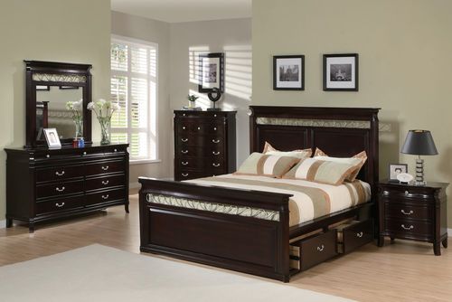 Manhattan Queen Size Bedroom Furniture Set in Deep Rich Espresso - Coaster - 201311Q-BSET