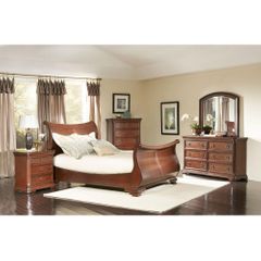 Marseille Sleigh Bedroom Set 5 Piece Black Cherry - Largo - LARGO-WG-B8610-SLEIGH-SET