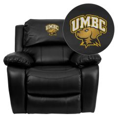 Maryland Baltimore County Retrievers Leather Rocker Recliner - MEN-DA3439-91-BK-41084-EMB-GG