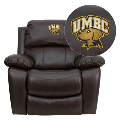Maryland Baltimore County Retrievers Leather Rocker Recliner - MEN-DA3439-91-BRN-41084-EMB-GG