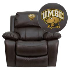Maryland Baltimore County Retrievers Leather Rocker Recliner - MEN-DA3439-91-BRN-41084-EMB-GG