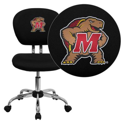 Maryland Terrapins Embroidered Black Mesh Task Chair - H-2376-F-BK-40029-EMB-GG