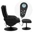 Massaging Black Leather Recliner and Ottoman with Leather Wrapped Base - BT-7672-MASSAGE-BK-GG