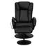 Massaging Black Leather Recliner and Ottoman with Leather Wrapped Base - BT-7672-MASSAGE-BK-GG