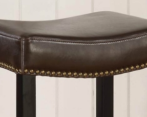 MBS-013 Tudor Backless 26" Stationary Barstool in Antique Brown Leather - Armen Living - LCMBS013BABC26