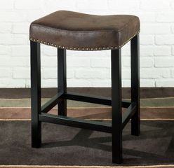 MBS-013 Tudor Backless 30" Stationary Barstool in Wrangler Brown - Armen Living - LCMBS013BAWR30