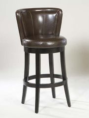 MBS-11 Lisbon 26" Swivel Barstool in Brown Leather / Espresso - Armen Living - LCMBS11SWBABR26