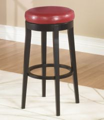 MBS-450 30" Backless Swivel Barstool in Red Leather / Espresso - Armen Living - LC450BARE30