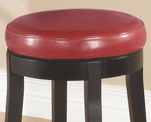 MBS-450 30" Backless Swivel Barstool in Red Leather / Espresso - Armen Living - LC450BARE30