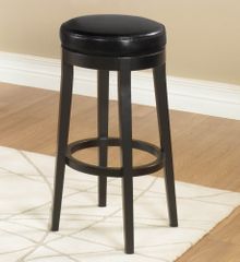 Mbs-450 Backless Swivel Barstool in Black Leather / Espresso - Armen Living - LC450BABL