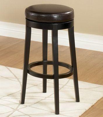MBS-450 Backless Swivel Barstool in Brown Leather / Espresso - Armen Living - LC450BABC