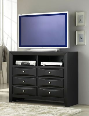 Media Chest - Briana Media Chest in Glossy Black - Coaster - 200706