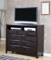 Media Chest - Phoenix Media Chest in Rich Deep Cappuccino - Coaster - 200418