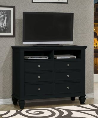 Media Chest - Sandy Beach Media Chest in Black - Coaster - 201326