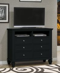 Media Chest - Sandy Beach Media Chest in Black - Coaster - 201326