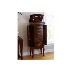 Medium Mahogany Jewelry Armoire - Holly and Martin