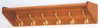 Medium Oak Hat and Coat Tree with 6 Brass Hooks - Wooden Mallet Office Furniture - 36HCRMO
