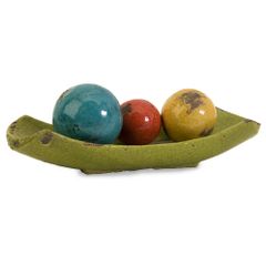 Mercade Decorative Ceramic Balls in Tray (Set of 4) - IMAX - 40176-4