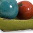 Mercade Decorative Ceramic Balls in Tray (Set of 4) - IMAX - 40176-4