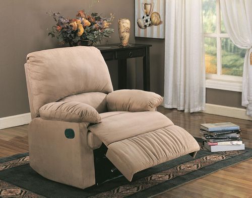 Microfiber Recliner in Light Brown - 600264