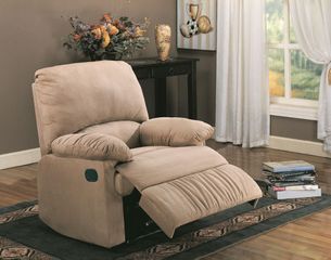 Microfiber Recliner in Light Brown - 600264