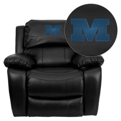 Millikin University Big Blue Leather Recliner - MEN-DA3439-91-BK-41052-EMB-GG