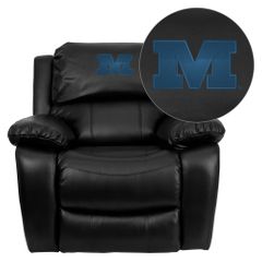Millikin University Big Blue Leather Recliner - MEN-DA3439-91-BK-41052-EMB-GG