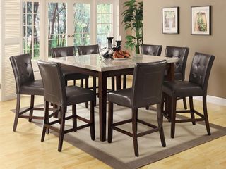 Milton 9 Piece Marble Top Counter Height Table Set - 103778