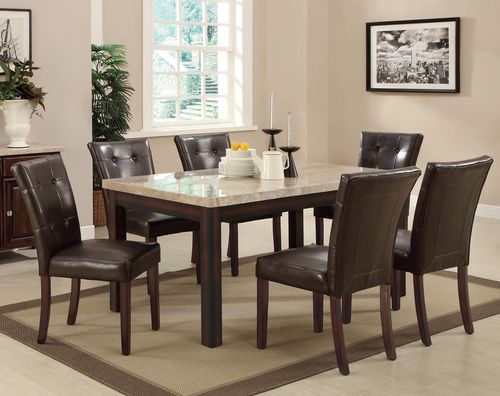 Milton Marble Top Dining Table Set with 6 Chairs - 103771