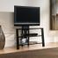 Mirage Panel TV Stand with Mount Black / Clear - Sauder Furniture - 411972