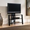 Mirage Panel TV Stand with Mount Black / Clear - Sauder Furniture - 411972