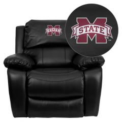 Mississippi State University Bulldogs Leather Recliner  - MEN-DA3439-91-BK-45017-EMB-GG