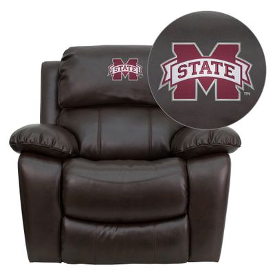 Mississippi State University Bulldogs Leather Recliner - MEN-DA3439-91-BRN-45017-EMB-GG