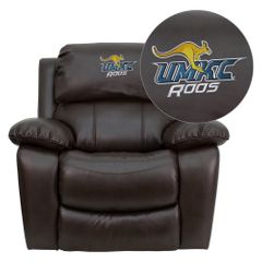 Missouri Kansas City Kangaroo Leather Rocker Recliner - MEN-DA3439-91-BRN-41086-EMB-GG